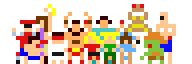 Street Fighter II end scene, group picture frames