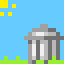 Trashbin under the sun
